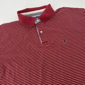 Tommy Hilfiger Men's XL Striped Polo Shirt Short Sleeves Red White